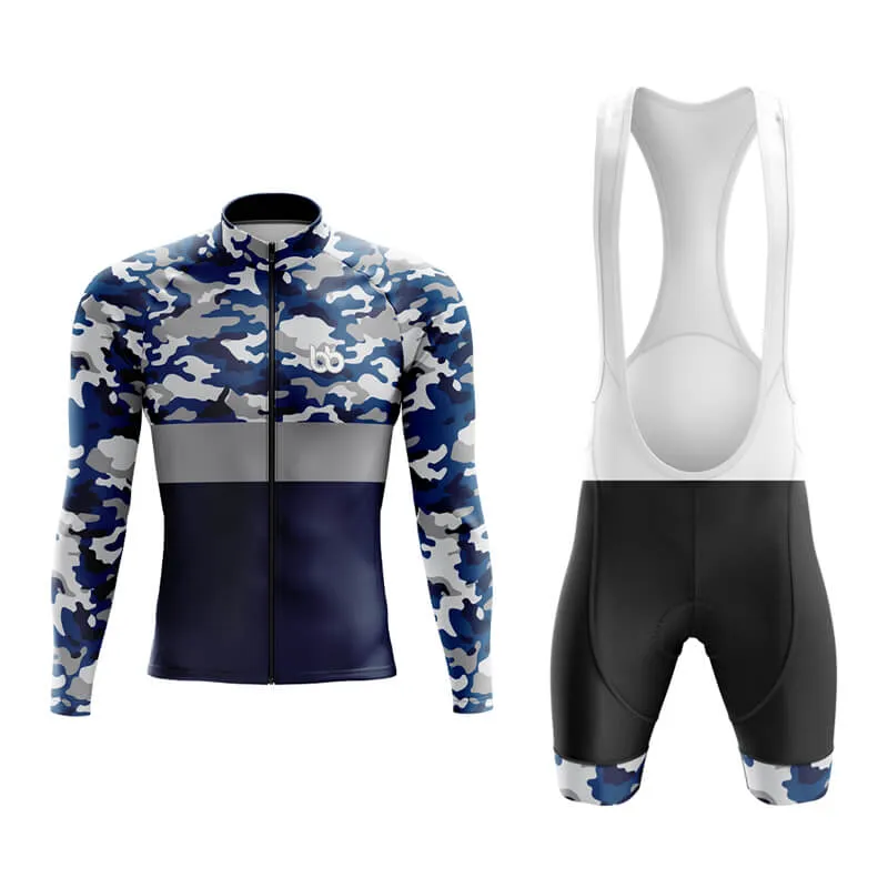 Camouflage Neck Aero Cycling Kit (V2) (Blue)