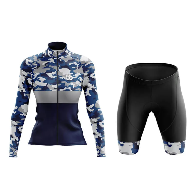 Camouflage Neck Aero Cycling Kit (V2) (Blue)