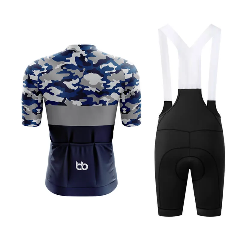 Camouflage Neck Aero Cycling Kit (V2) (Blue)