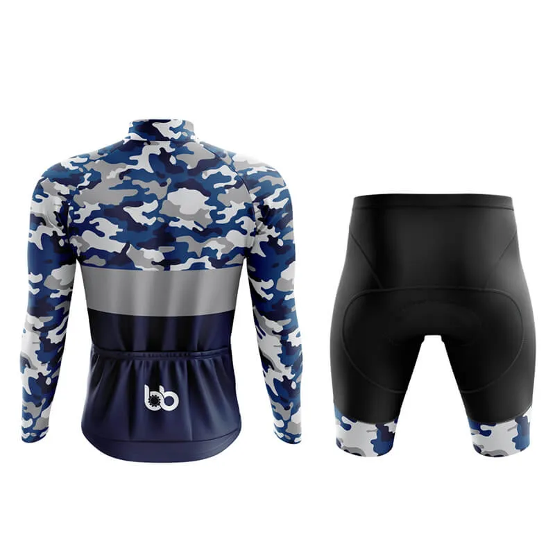 Camouflage Neck Aero Cycling Kit (V2) (Blue)