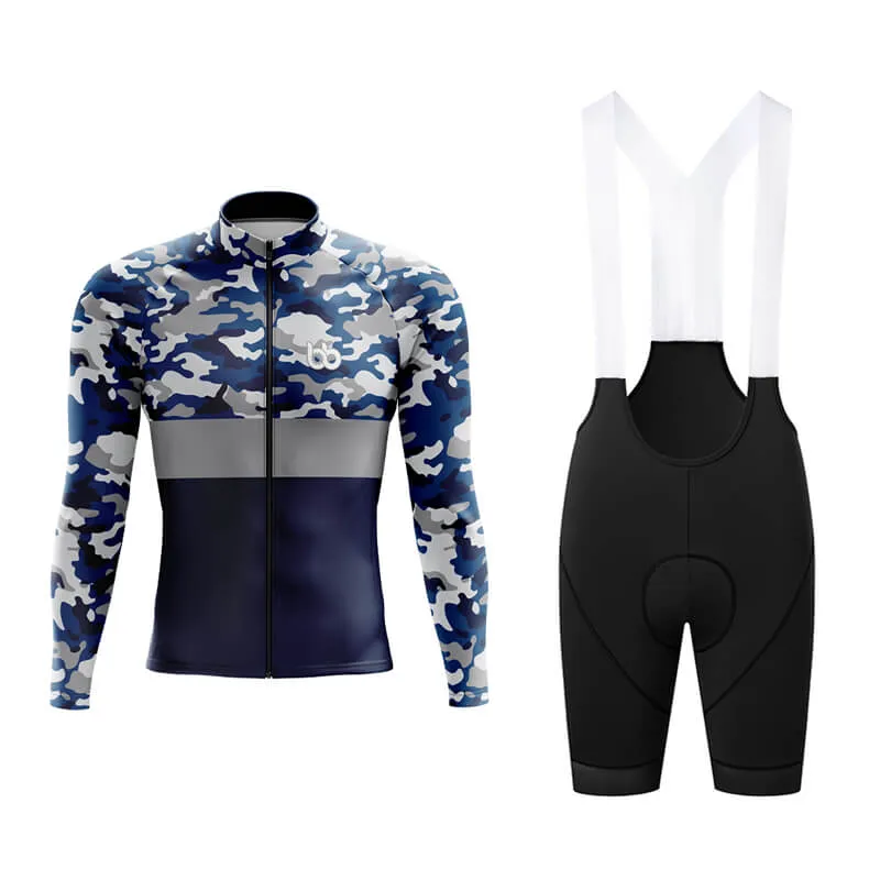 Camouflage Neck Aero Cycling Kit (V2) (Blue)