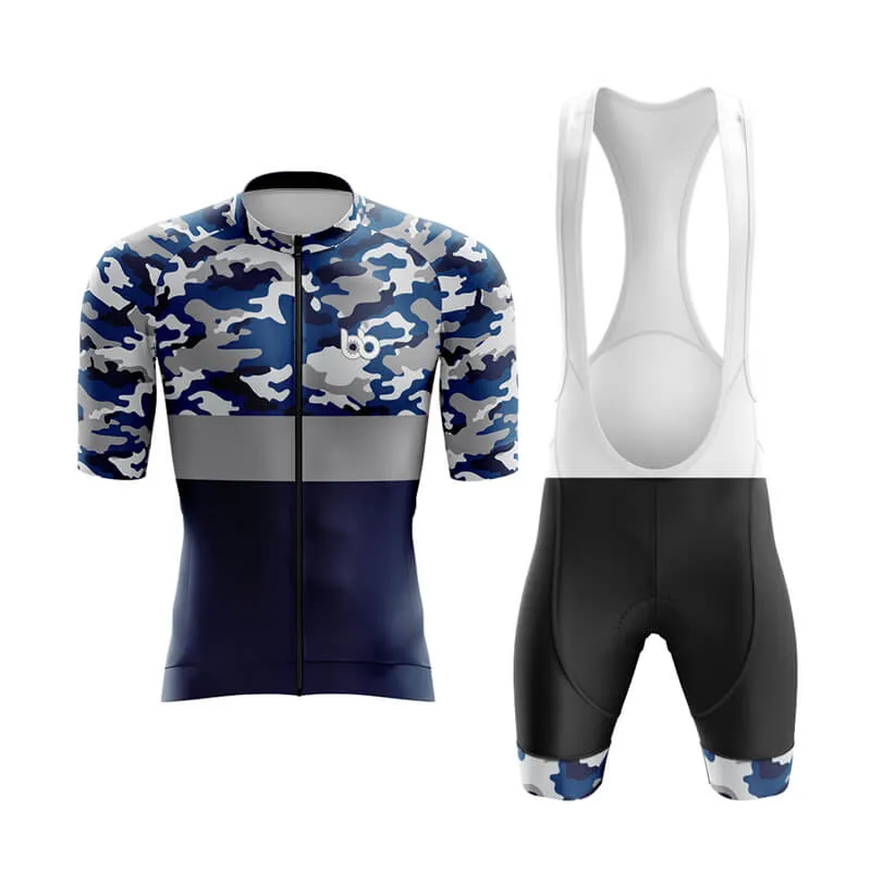 Camouflage Neck Aero Cycling Kit (V2) (Blue)