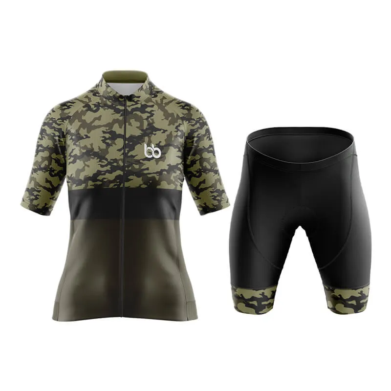 Camouflage Neck Aero Cycling Kit (V2) (Green)