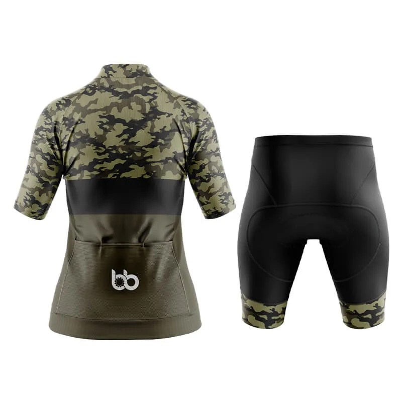 Camouflage Neck Aero Cycling Kit (V2) (Green)