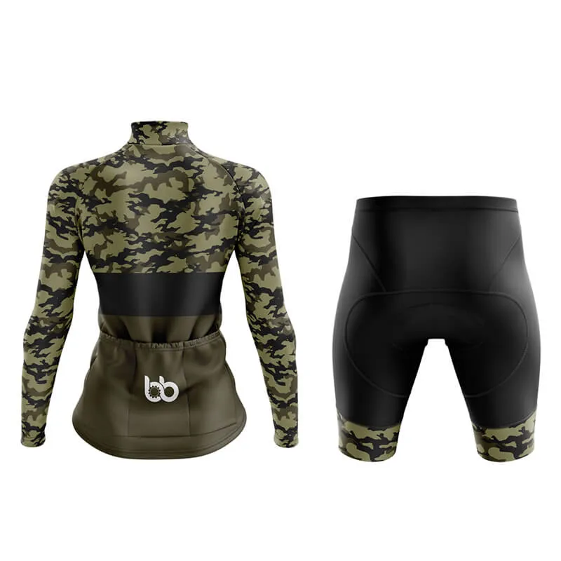 Camouflage Neck Aero Cycling Kit (V2) (Green)