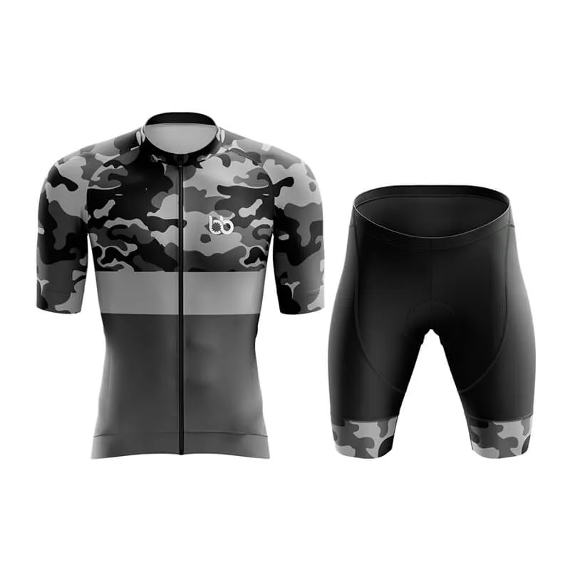 Camouflage Neck Aero Cycling Kit (V2) (Grey)