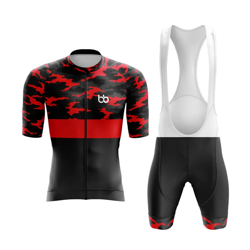 Camouflage Neck Aero Cycling Kit (V2) (Red)