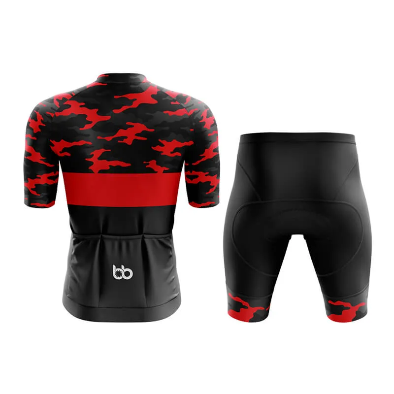 Camouflage Neck Aero Cycling Kit (V2) (Red)