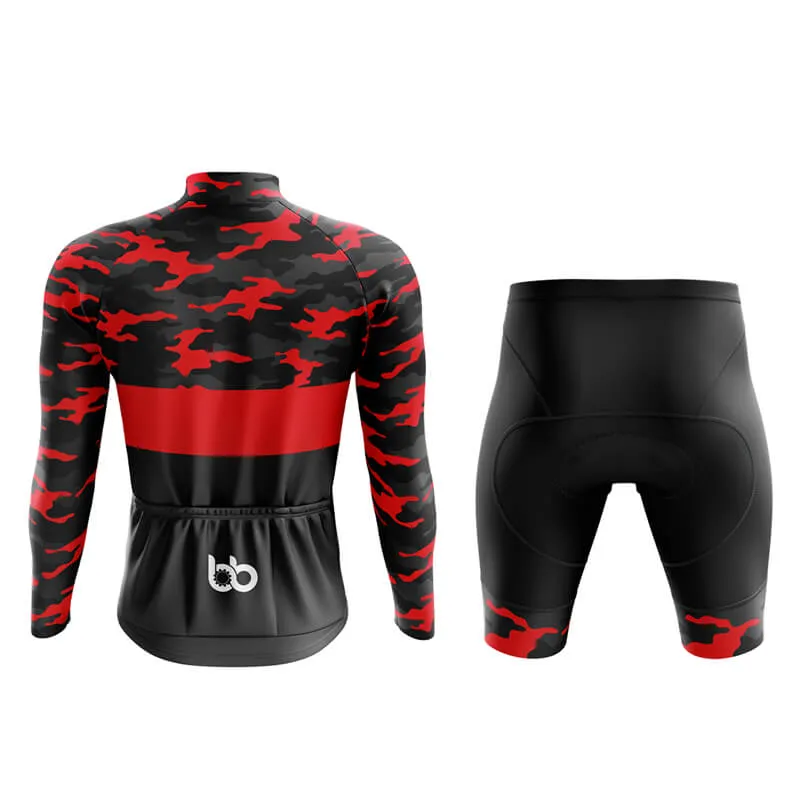 Camouflage Neck Aero Cycling Kit (V2) (Red)