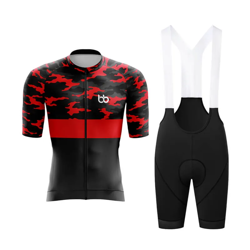 Camouflage Neck Aero Cycling Kit (V2) (Red)