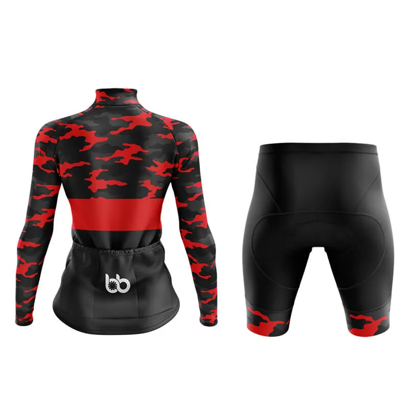 Camouflage Neck Aero Cycling Kit (V2) (Red)