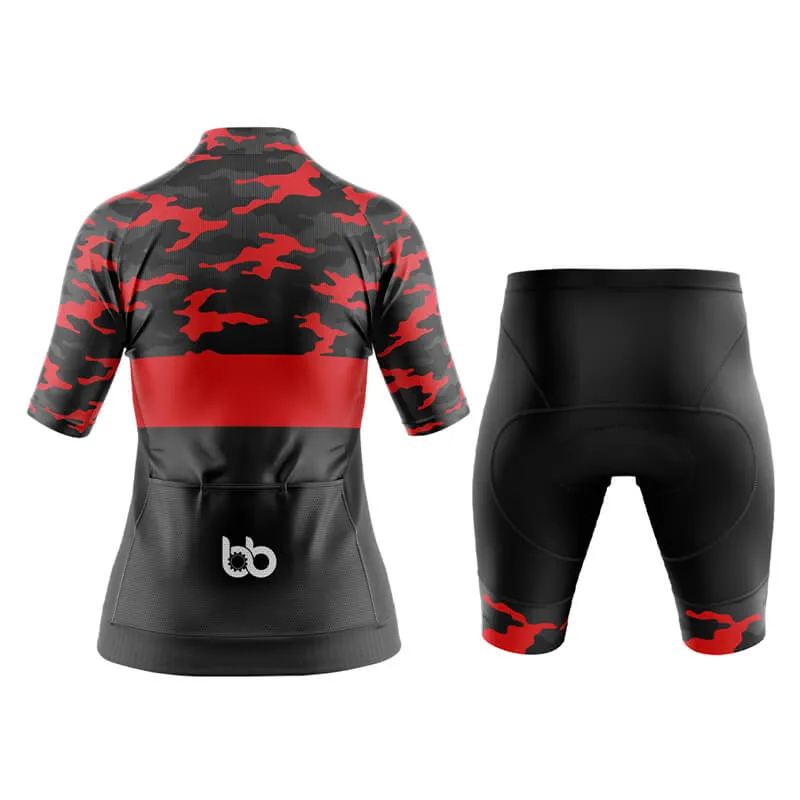 Camouflage Neck Aero Cycling Kit (V2) (Red)