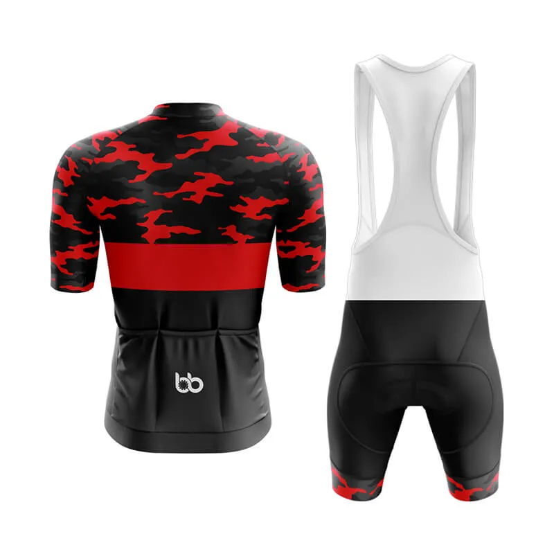 Camouflage Neck Aero Cycling Kit (V2) (Red)