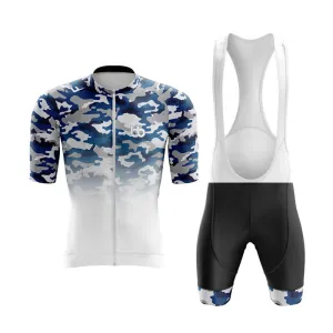 Camouflage Neck Aero Cycling Kit (V3) (Blue-White)