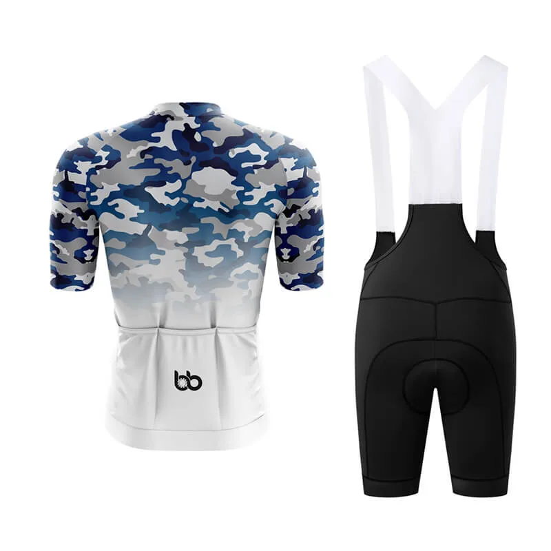 Camouflage Neck Aero Cycling Kit (V3) (Blue-White)