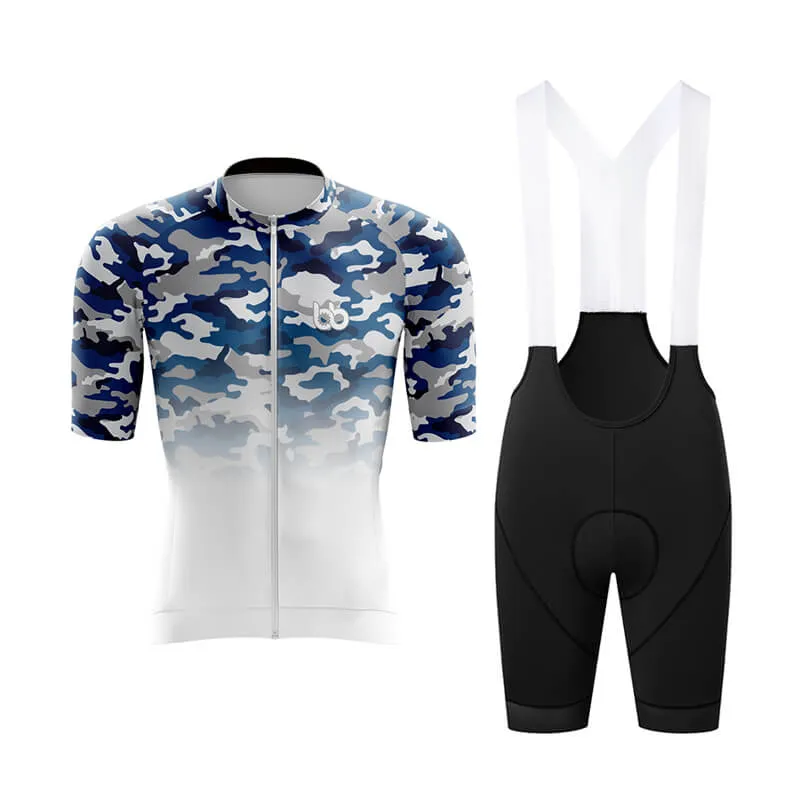 Camouflage Neck Aero Cycling Kit (V3) (Blue-White)