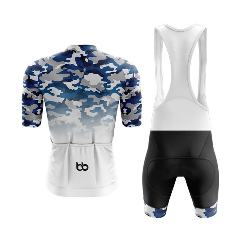 Camouflage Neck Aero Cycling Kit (V3) (Blue-White)