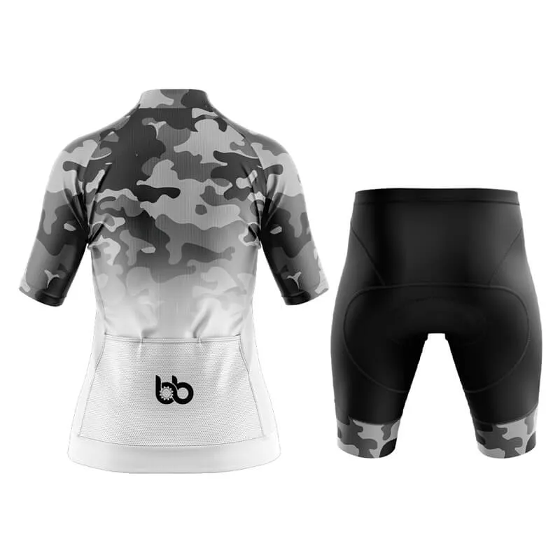 Camouflage Neck Aero Cycling Kit (V3) (Grey-White)