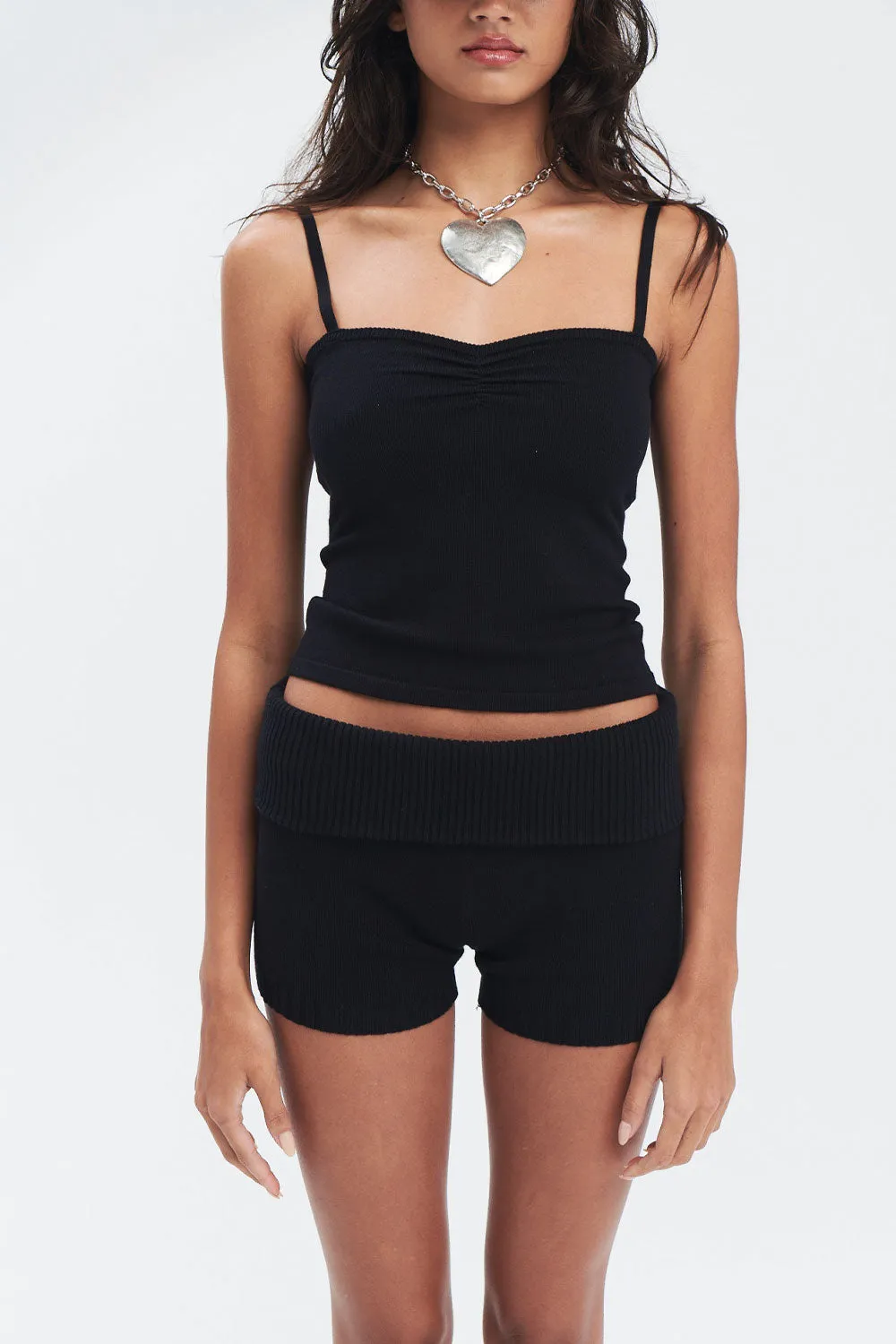 Carmen Lightweight Knit Tank - Black