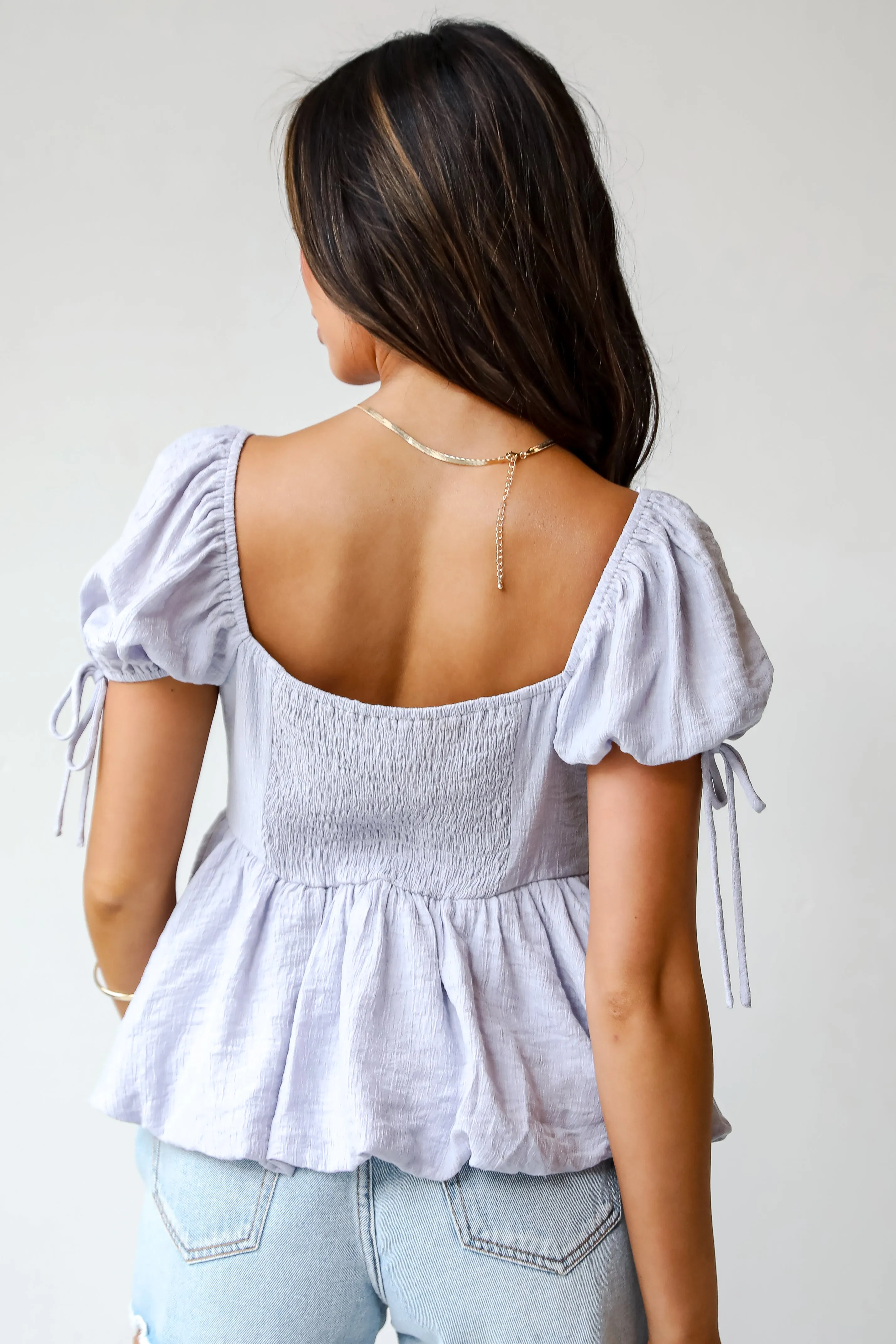 Charming Intent Lavender Babydoll Blouse