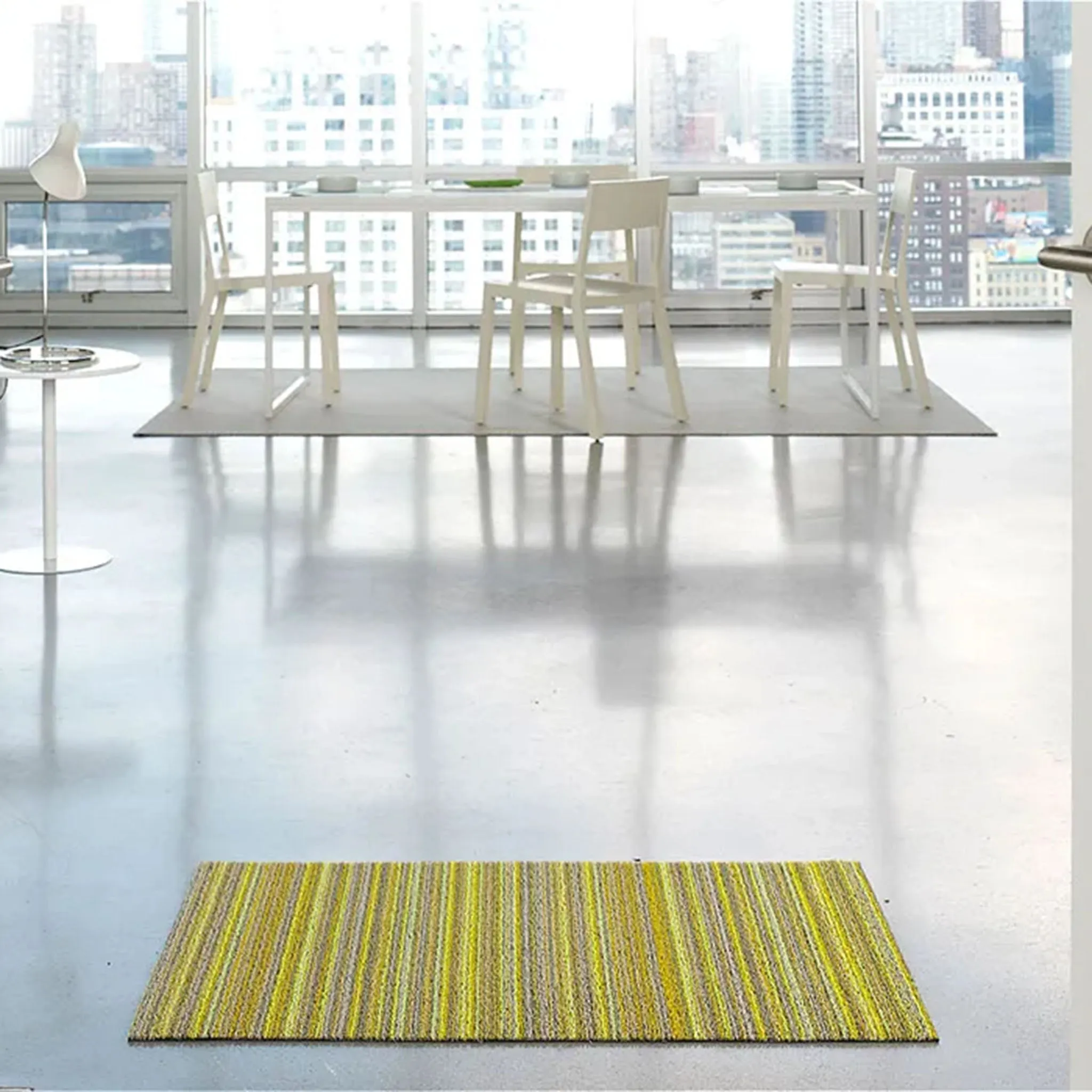 Chilewich Citron Skinny Stripe Shag Mat