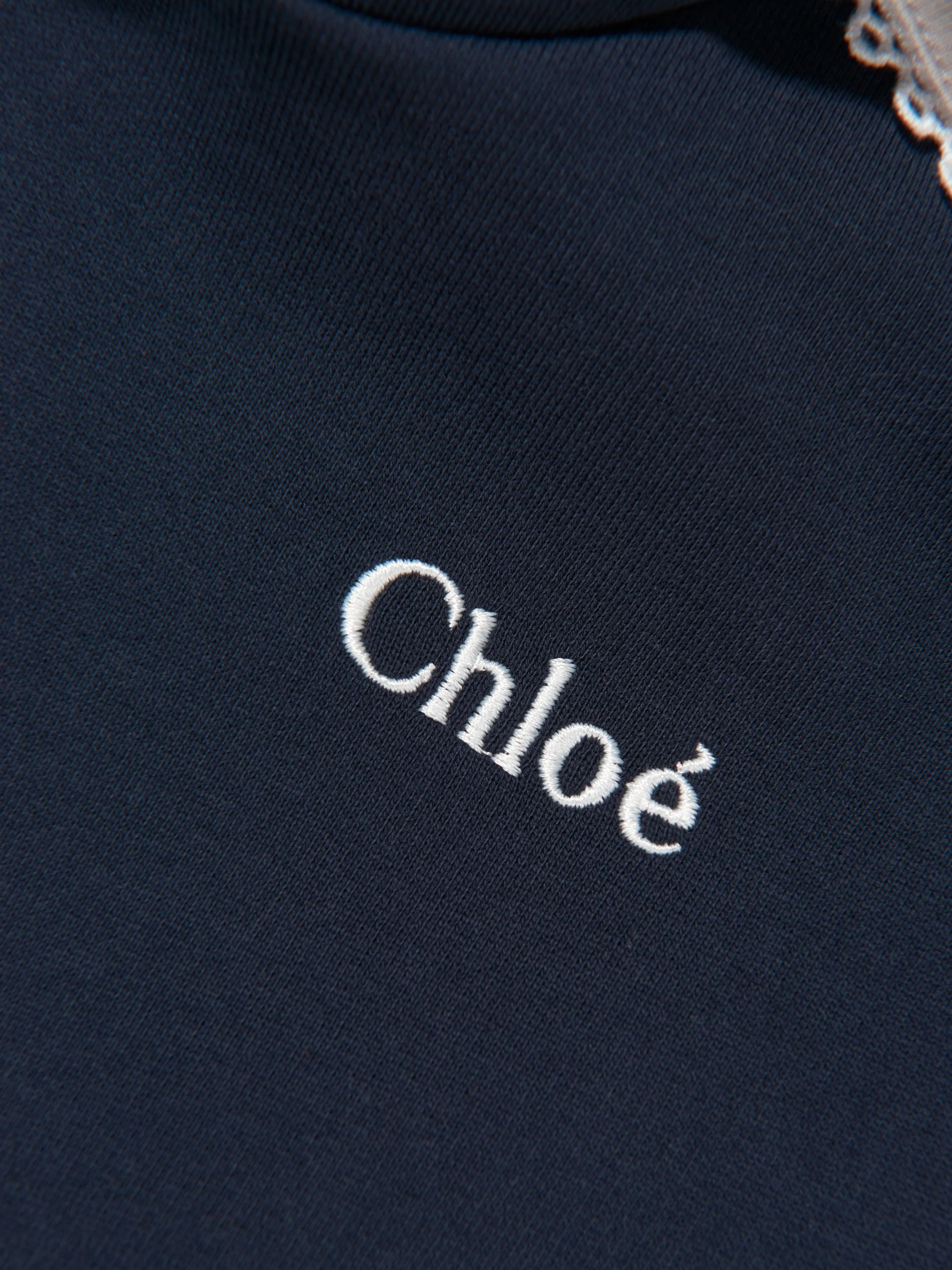 Chloé Girls Organic Cotton Hooded Dress in Navy