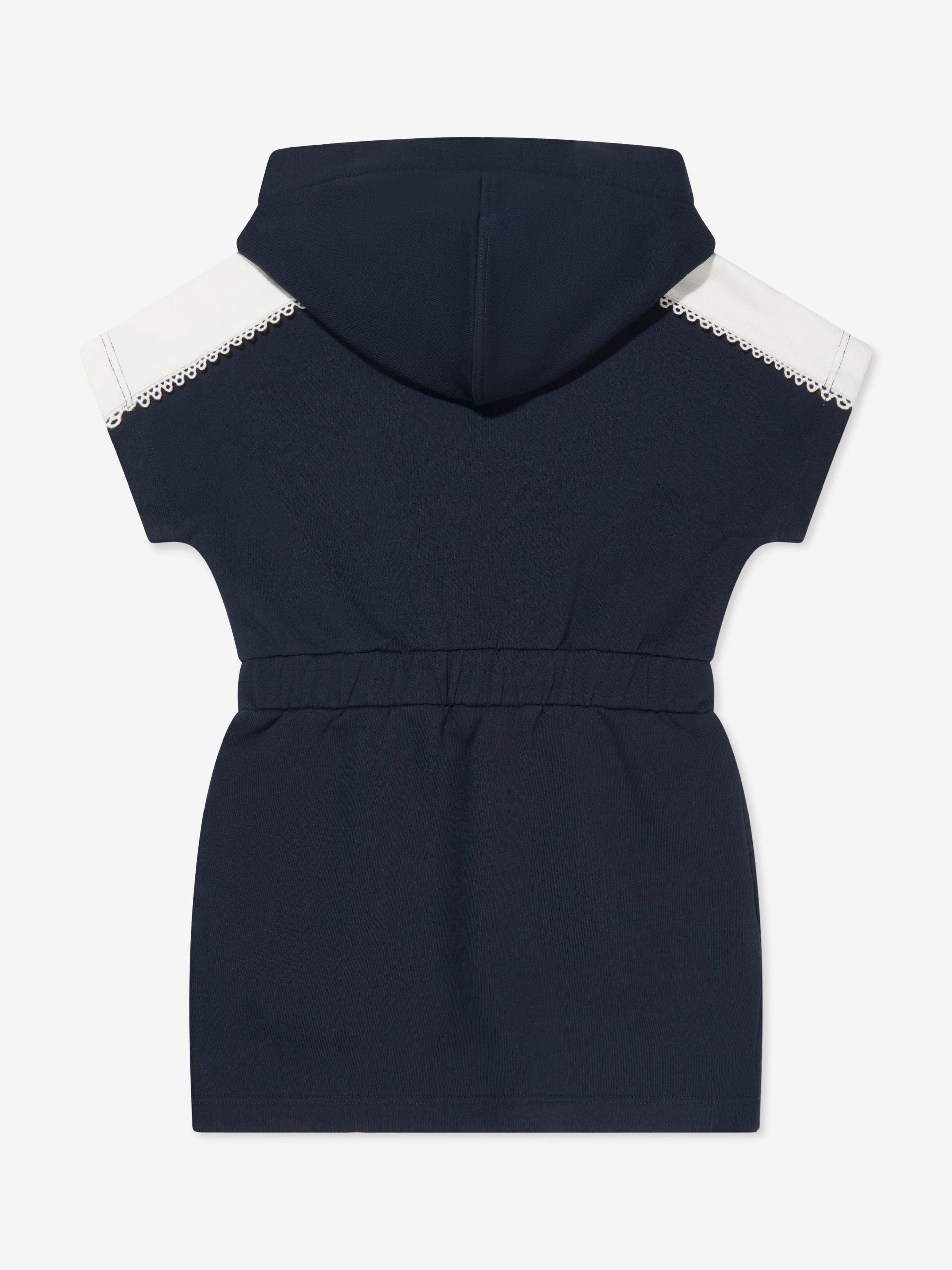 Chloé Girls Organic Cotton Hooded Dress in Navy