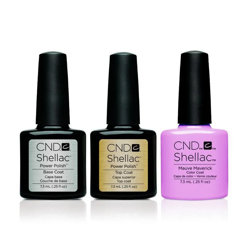 CND - Shellac Combo - Base, Top & Mauve Maverick