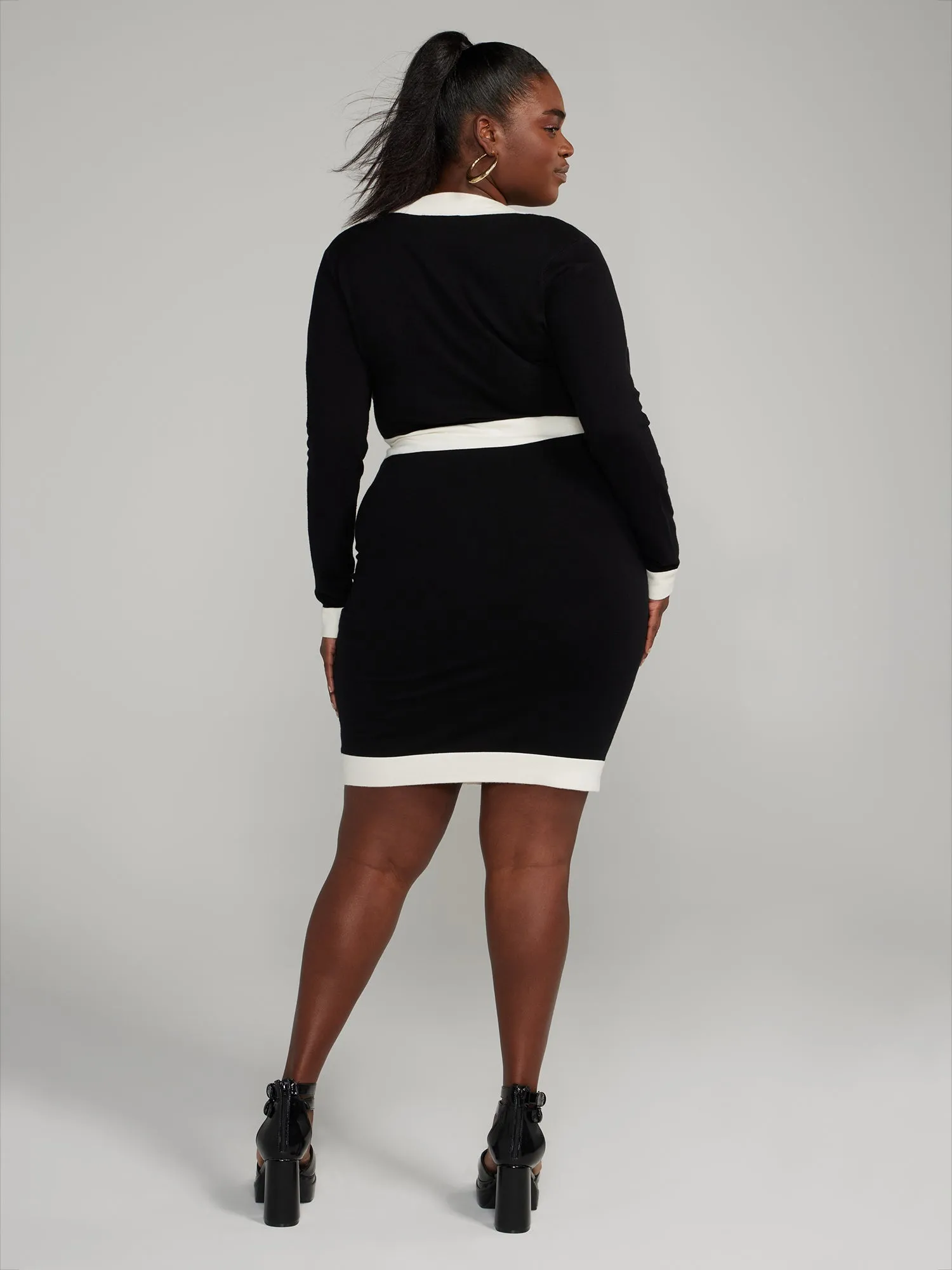 Contrast Bodycon Sweater Dress