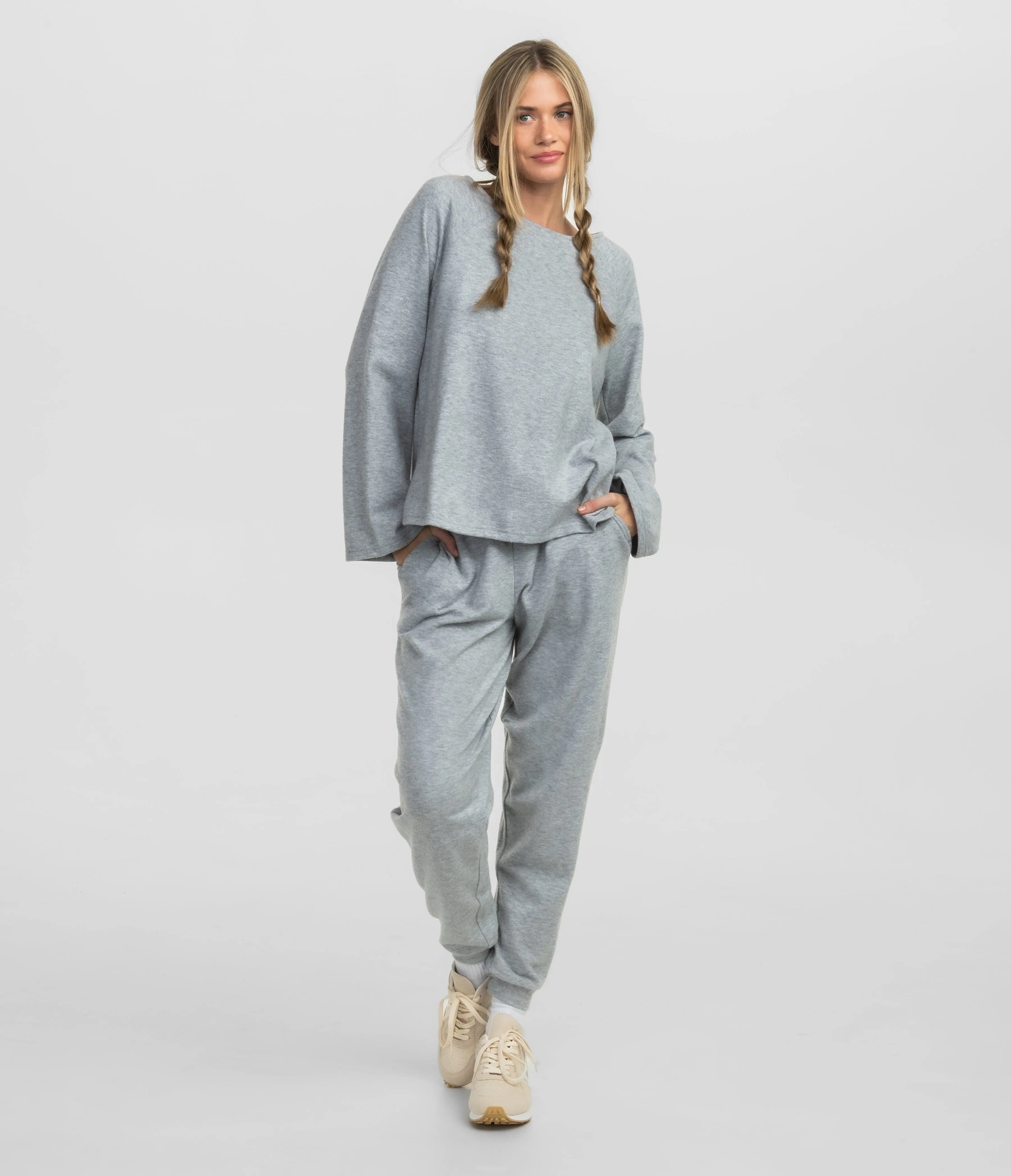 Cozy Cloud Boatneck Top - Oyster