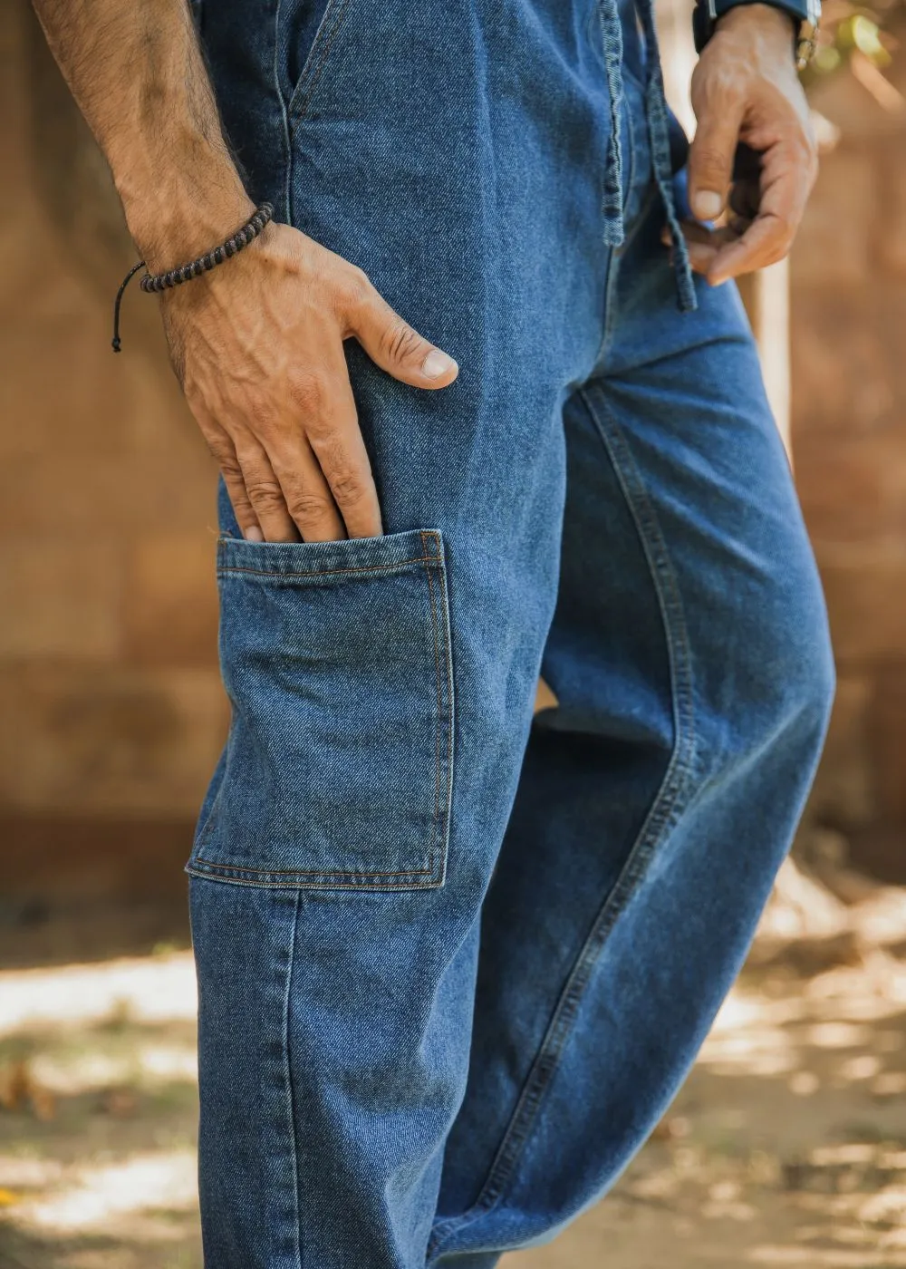 Dark Blue Relaxed Jog Jeans