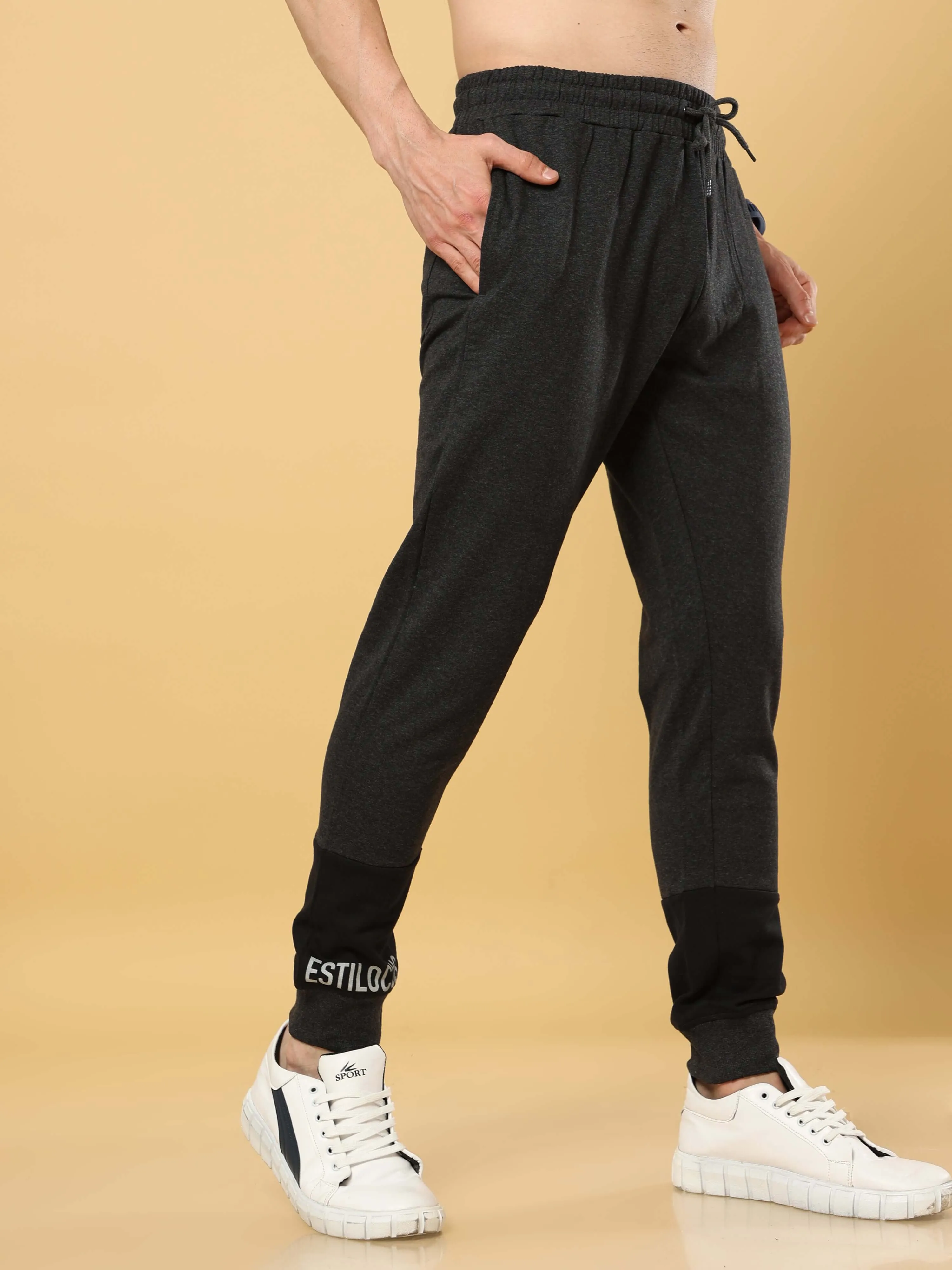 Dark Grey Joggers With  Adjustable Draw String