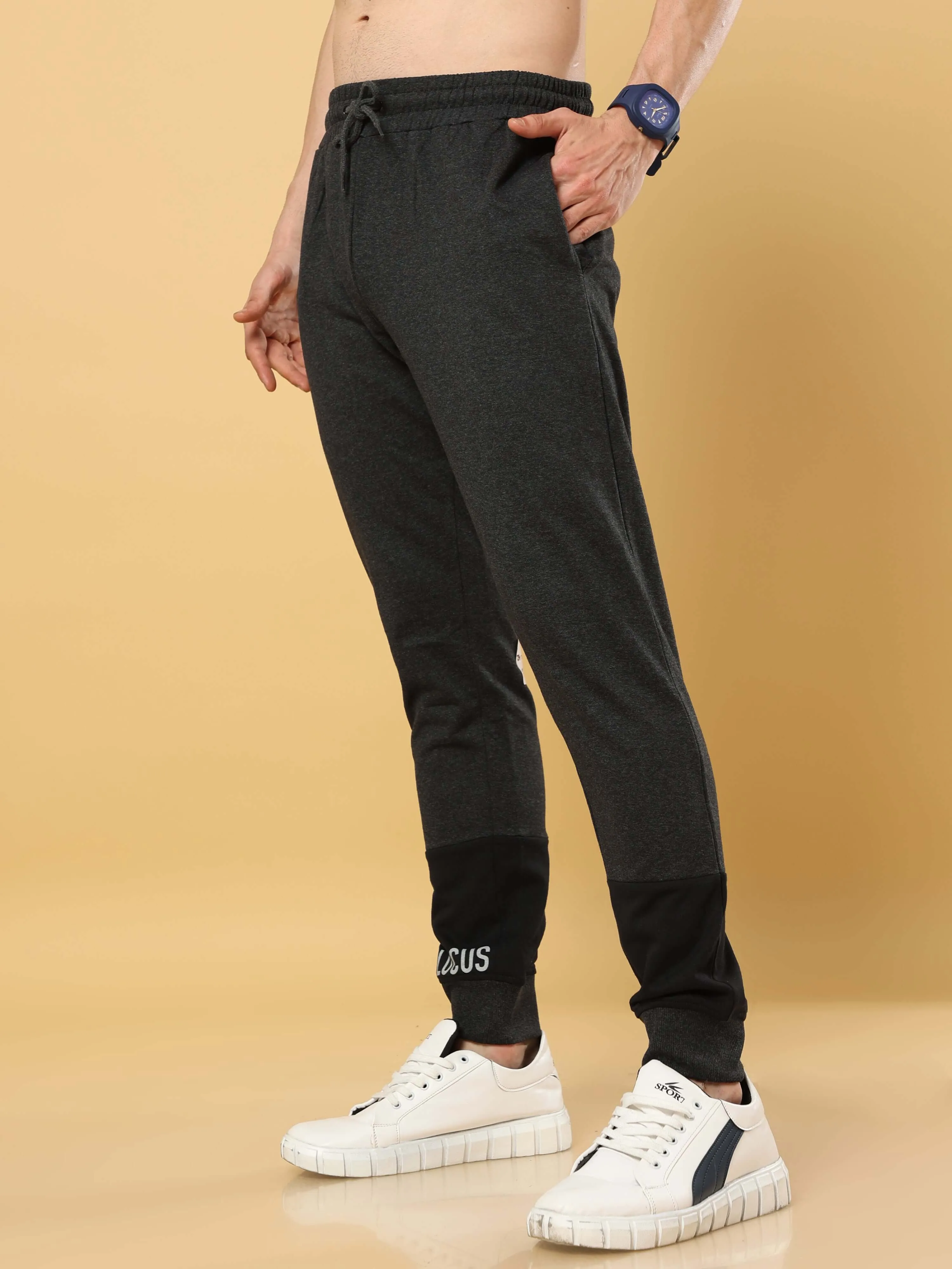 Dark Grey Joggers With  Adjustable Draw String