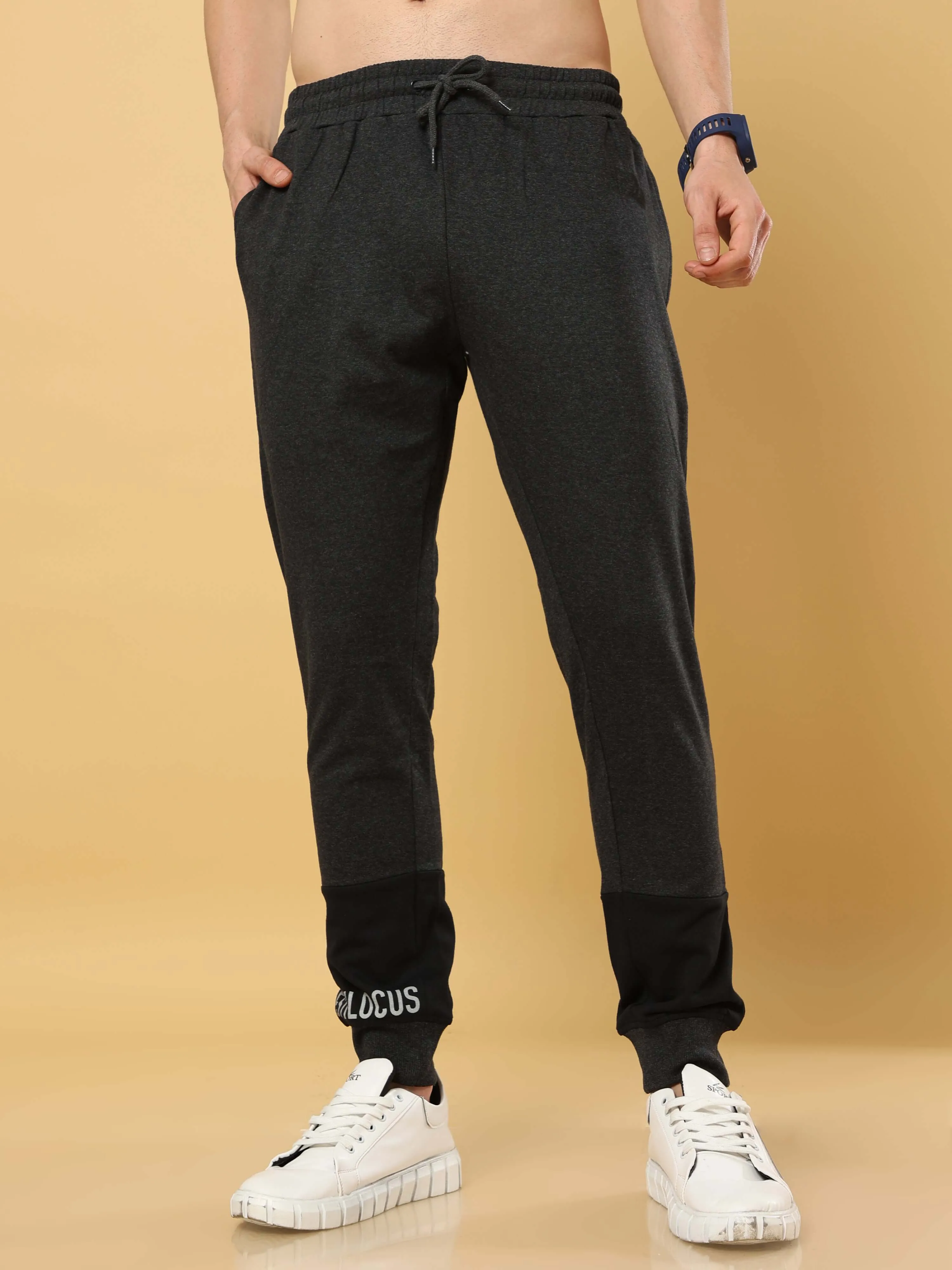 Dark Grey Joggers With  Adjustable Draw String