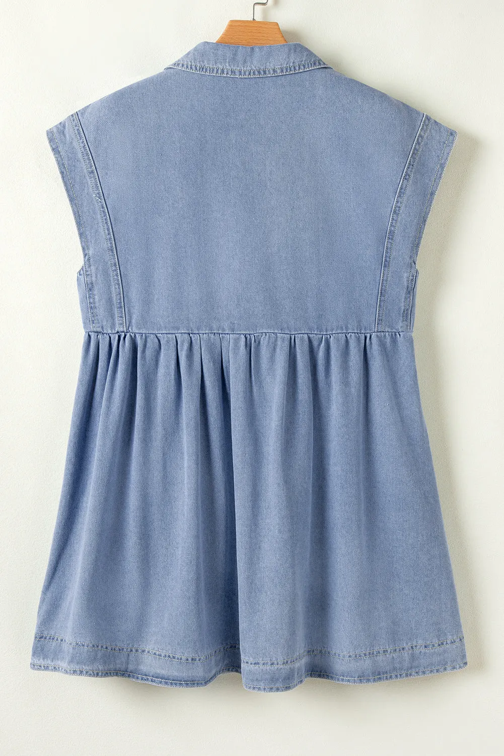 Denim Collared Short Sleeve Dress