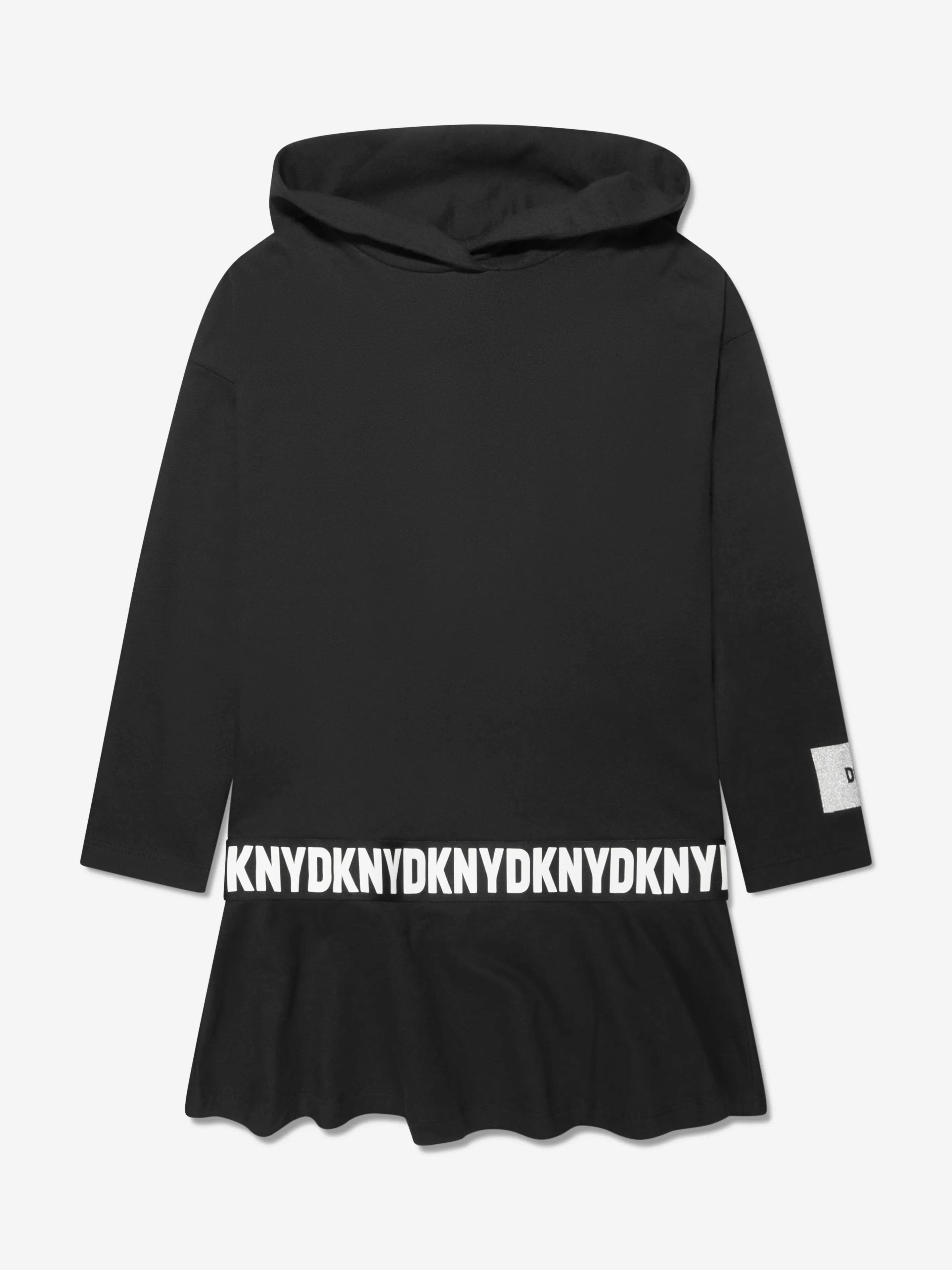 DKNY Girls Hooded Dress in Black