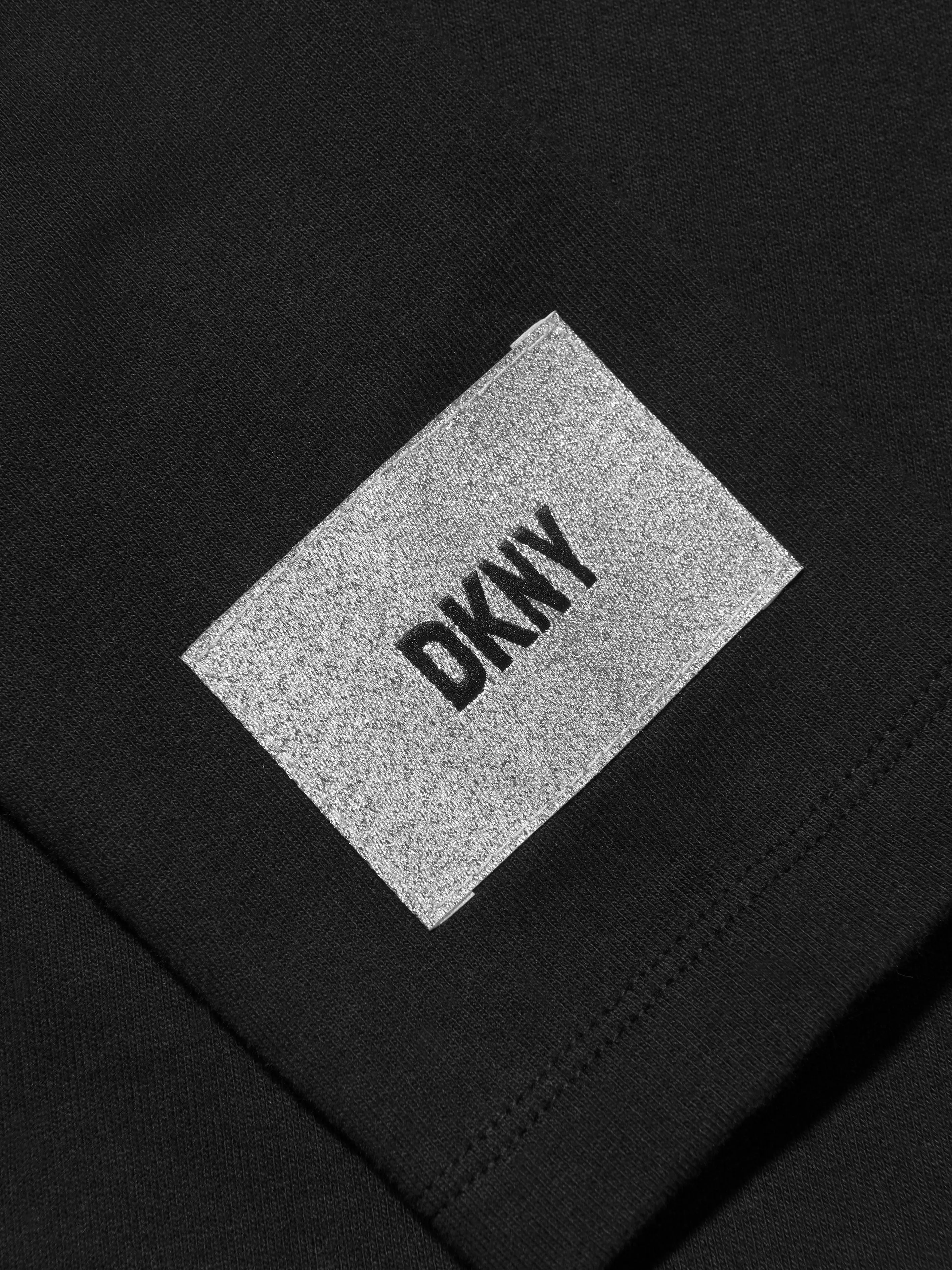 DKNY Girls Hooded Dress in Black