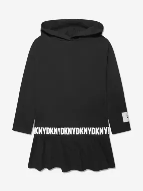 DKNY Girls Hooded Dress in Black