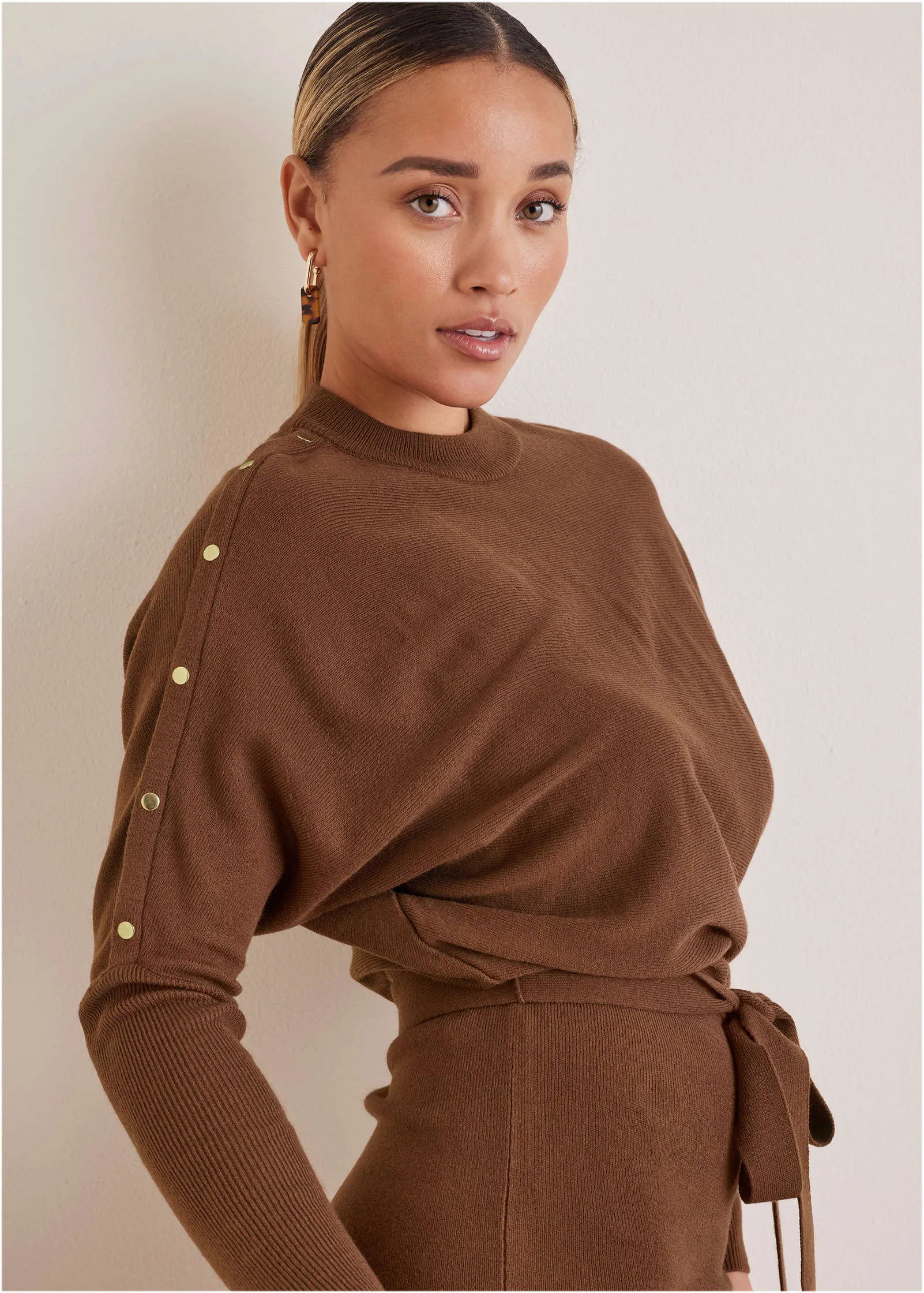 Dolman Sleeve Sweater Dress - Chocolate Fondant