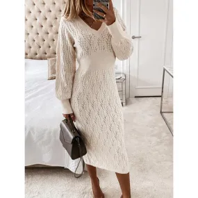 Dunnmall Stay Chic High Waist Sweater Dress