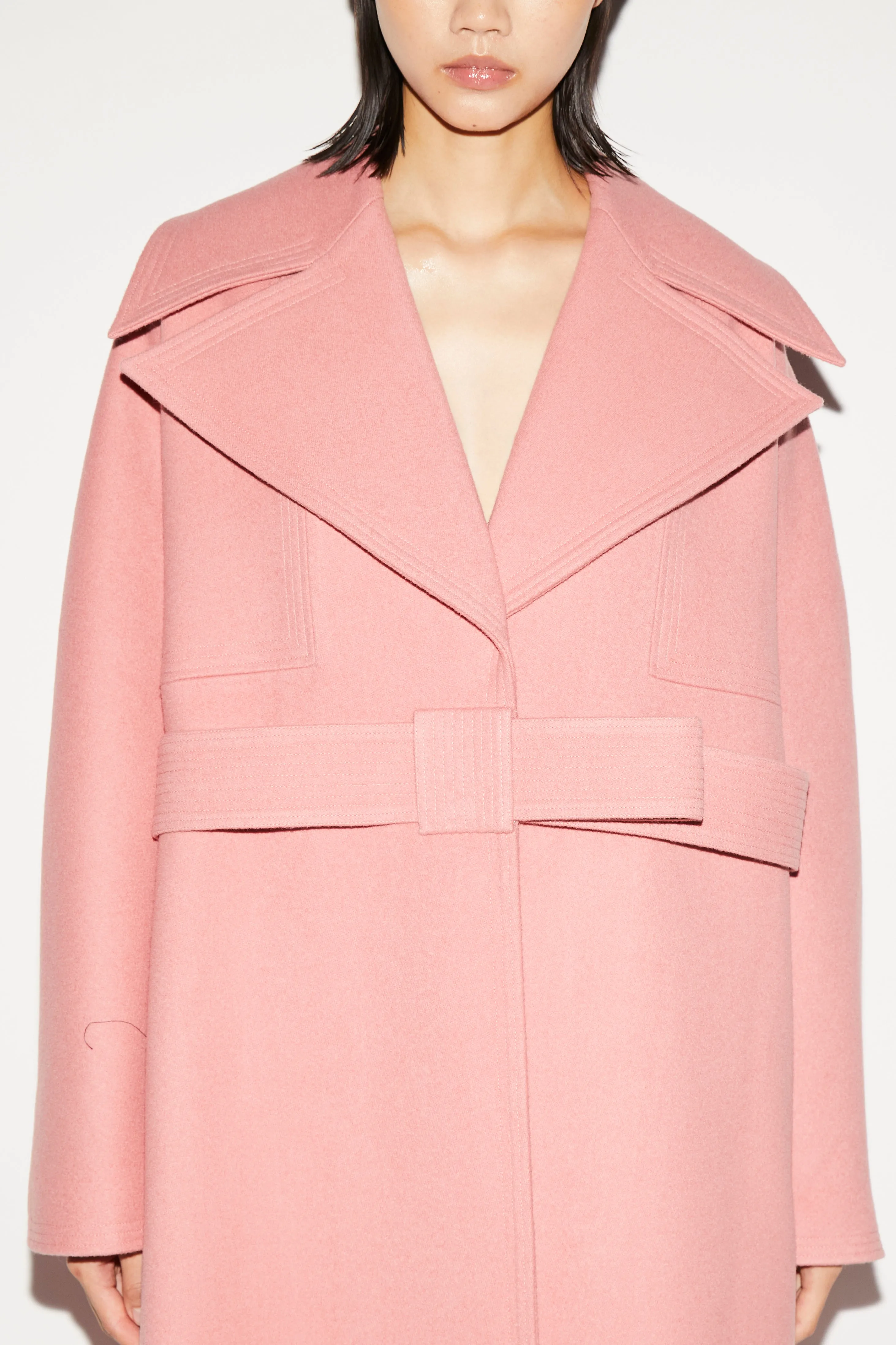 EDIE COAT PINK WOOL