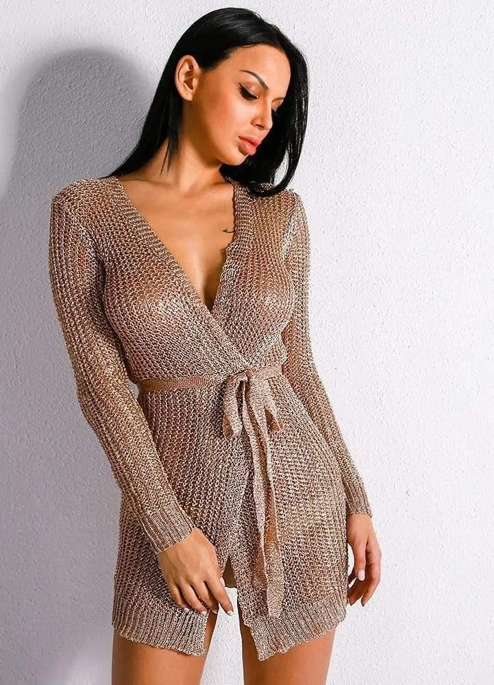 Evelyn Belluci Rose Gold Sweater Dress