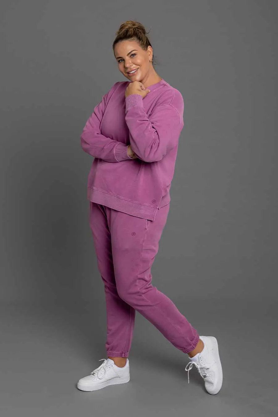 Everyday Track Pant - Mauve Washed