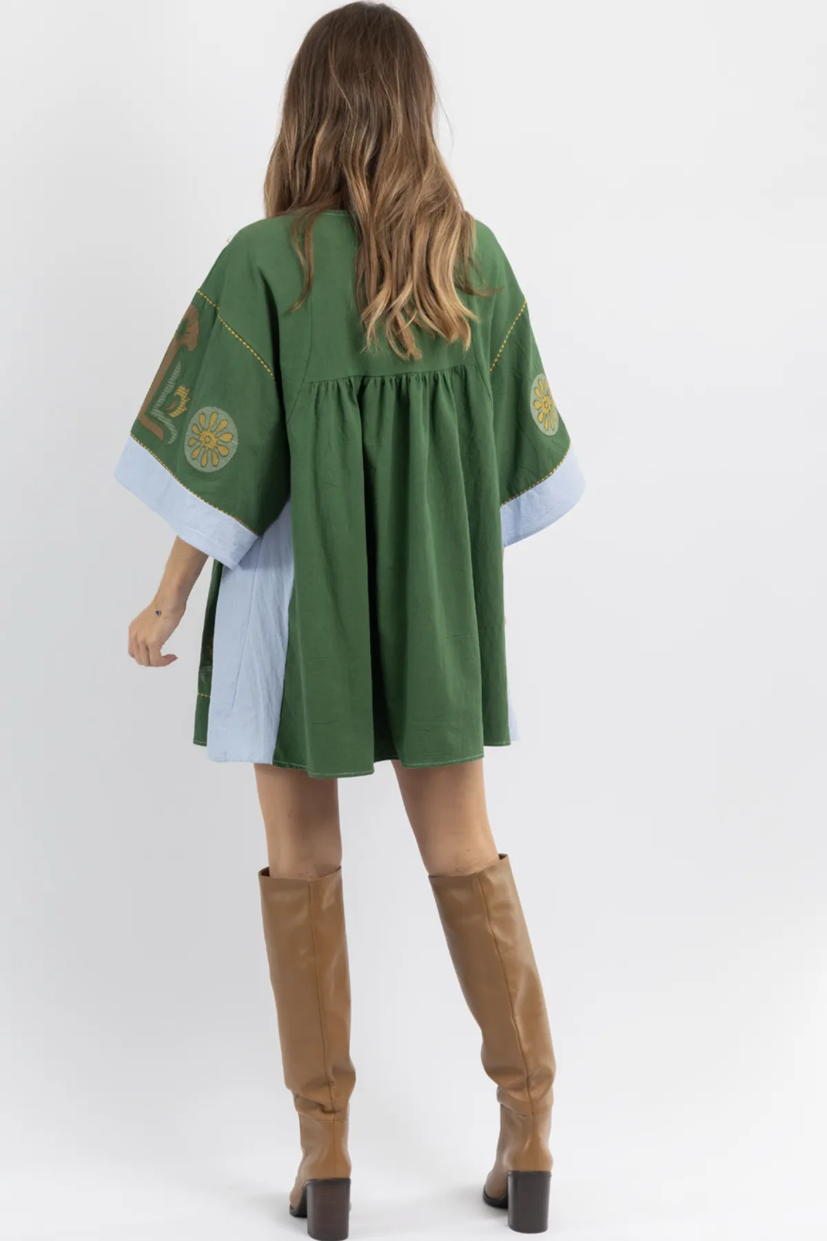 FAY GREEN EMBROIDERED MINI DRESS *BACK IN STOCK*