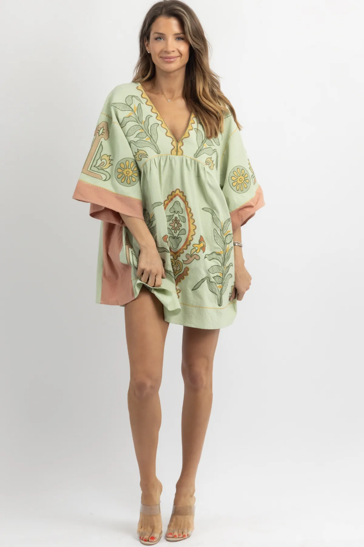 FAY MINT EMBROIDERED MINI DRESS *BACK IN STOCK*