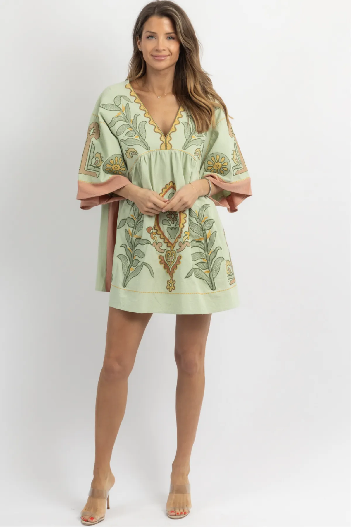 FAY MINT EMBROIDERED MINI DRESS *BACK IN STOCK*