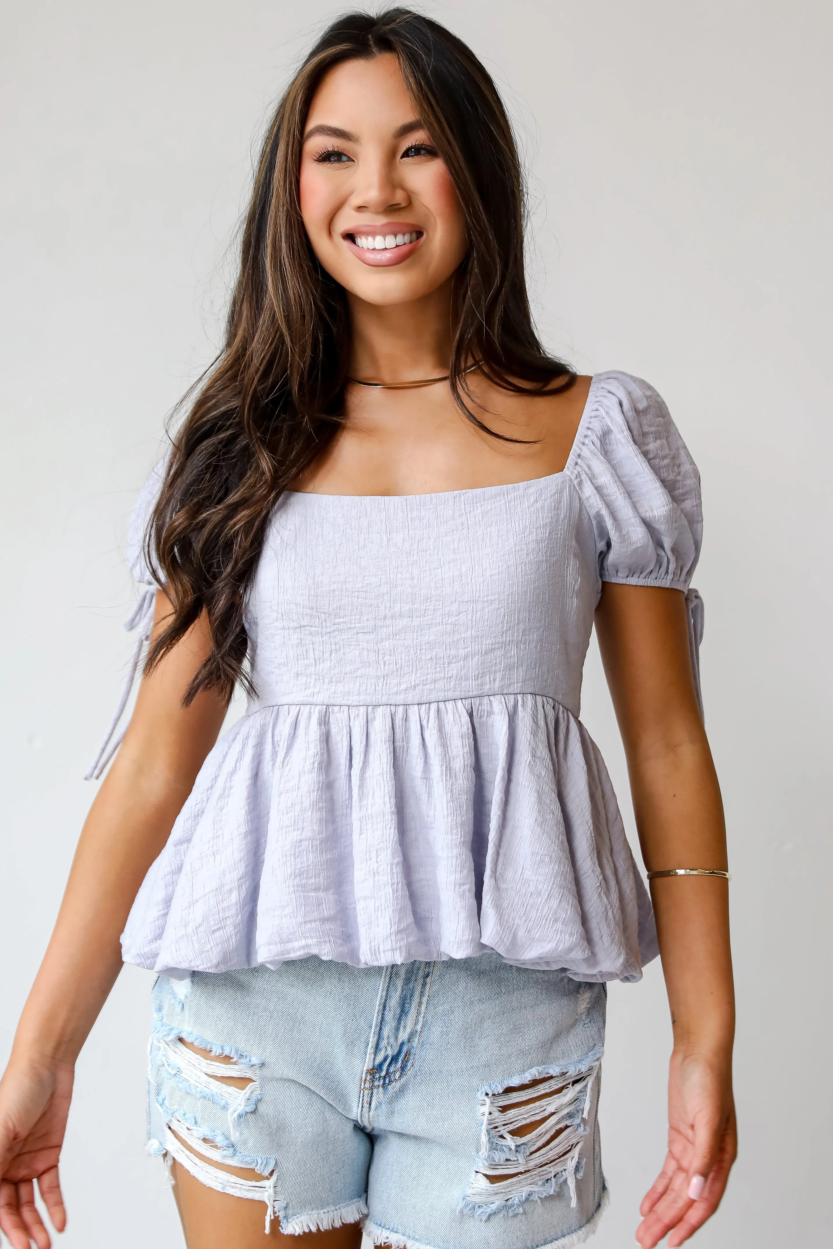 FINAL SALE - Charming Intent Lavender Babydoll Blouse