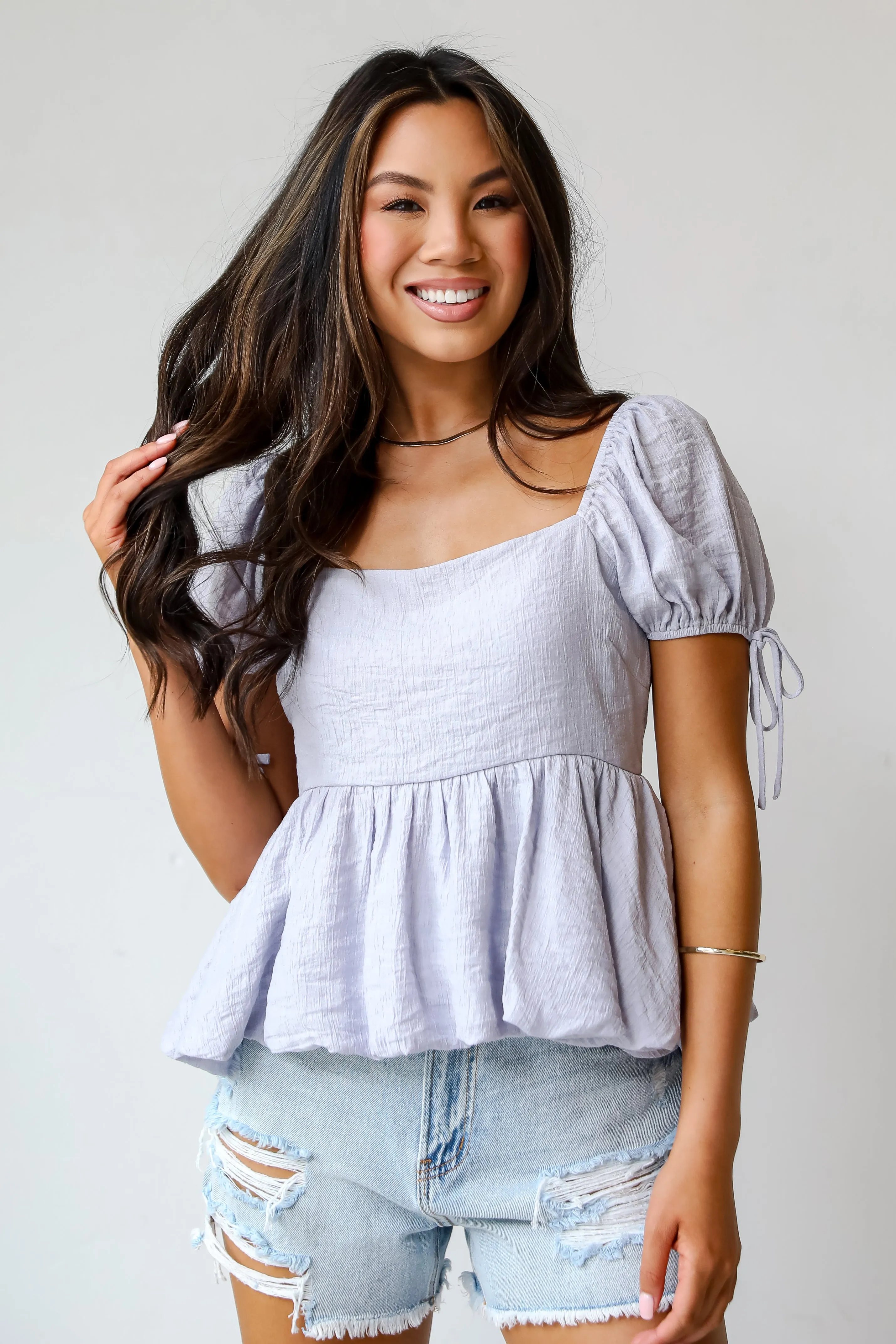 FINAL SALE - Charming Intent Lavender Babydoll Blouse