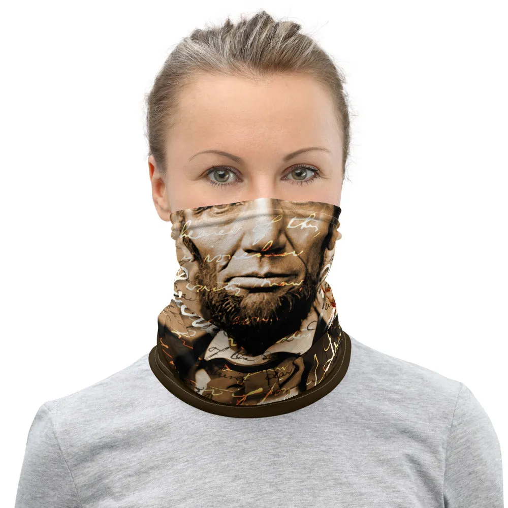 First US President Neck Gaiter Abraham Lincoln Face Mask Antique Photo Headband, PF - 11243