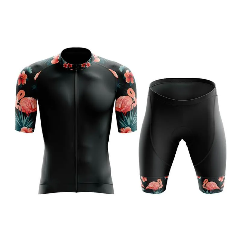 Flamingo Floral Sleeve Aero Cycling Kit (Black)